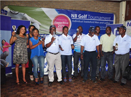 prize presentation for Blantyre Golf Tournament